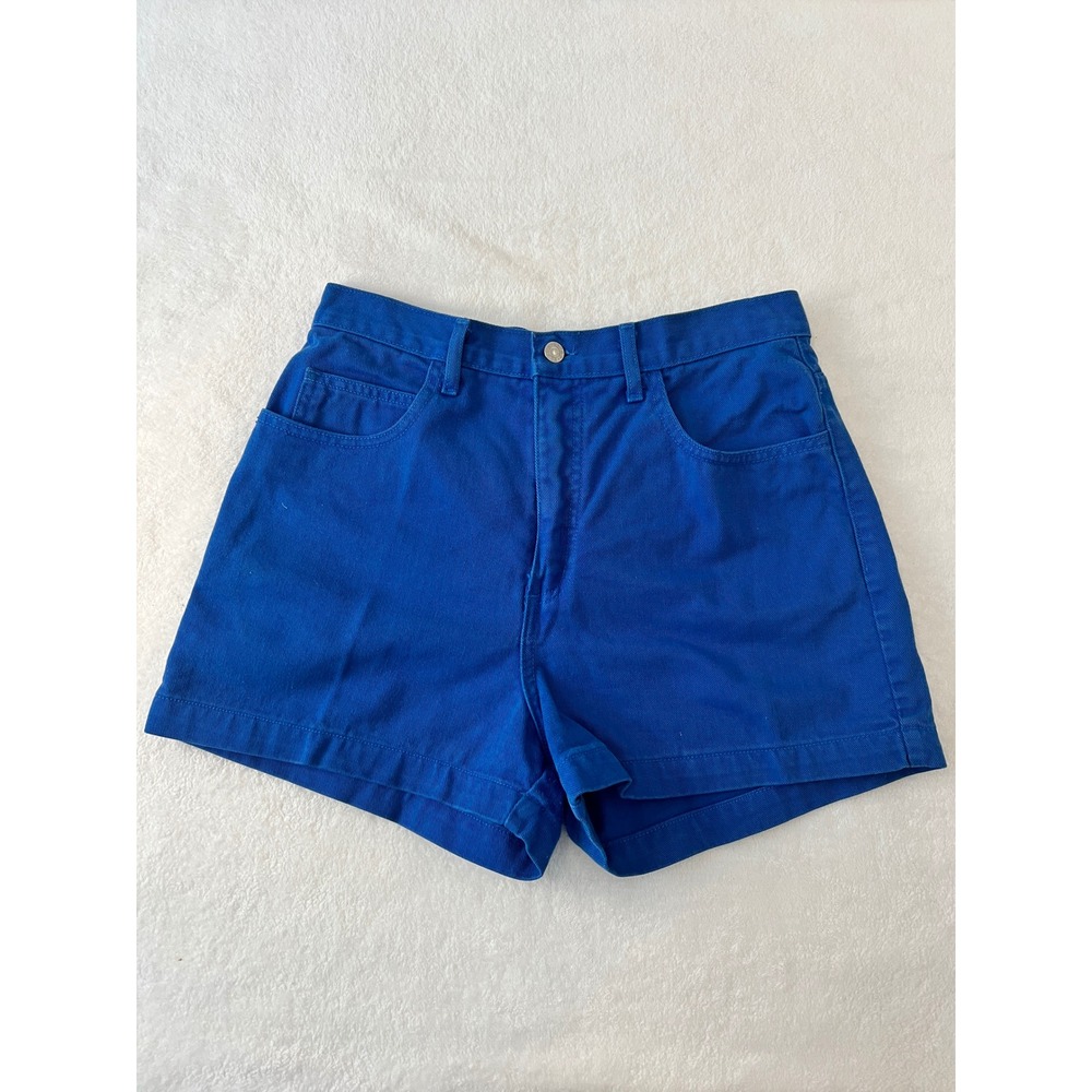 Vintage Guess Mom Shorts size 32 High Waisted Royal Blue Denim Made in USA 90's